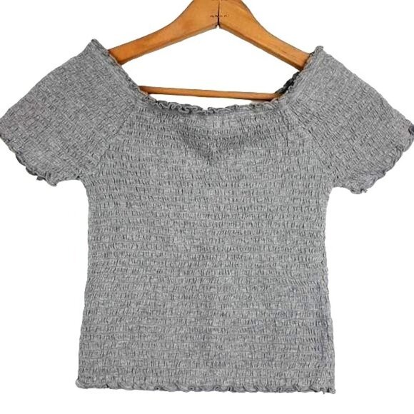 Gray Smocked Off Shoulder Top W/ Bonus Leggings Big Girls Size 14 - Picture 3 of 9